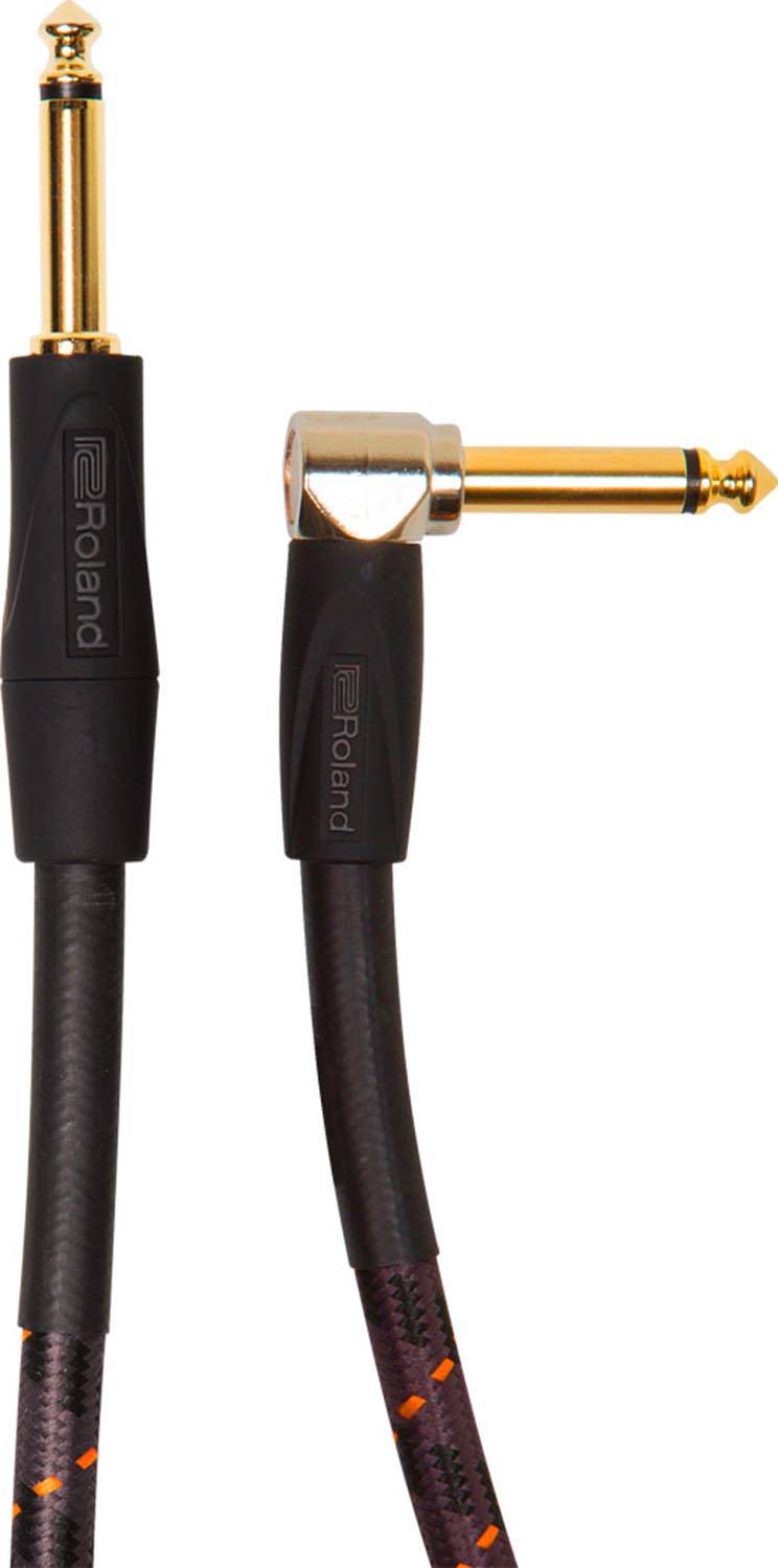 Roland RIC-G5A Instrument Cable, Straight to Right-angle 1/4-Inch Connectors - 5 Feet - Hollywood DJ