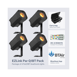 Chauvet DJ EZLink Par Q1BT Pack, Bundle of 4 EZLink Par Q1BT Fixtures and 1 IRC-6 Remote - Hollywood DJ