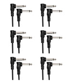 Hosa CFS-106, 6 Inch Molded Right-Angle Guitar Patch Cable - 6 Pack - Hollywood DJ