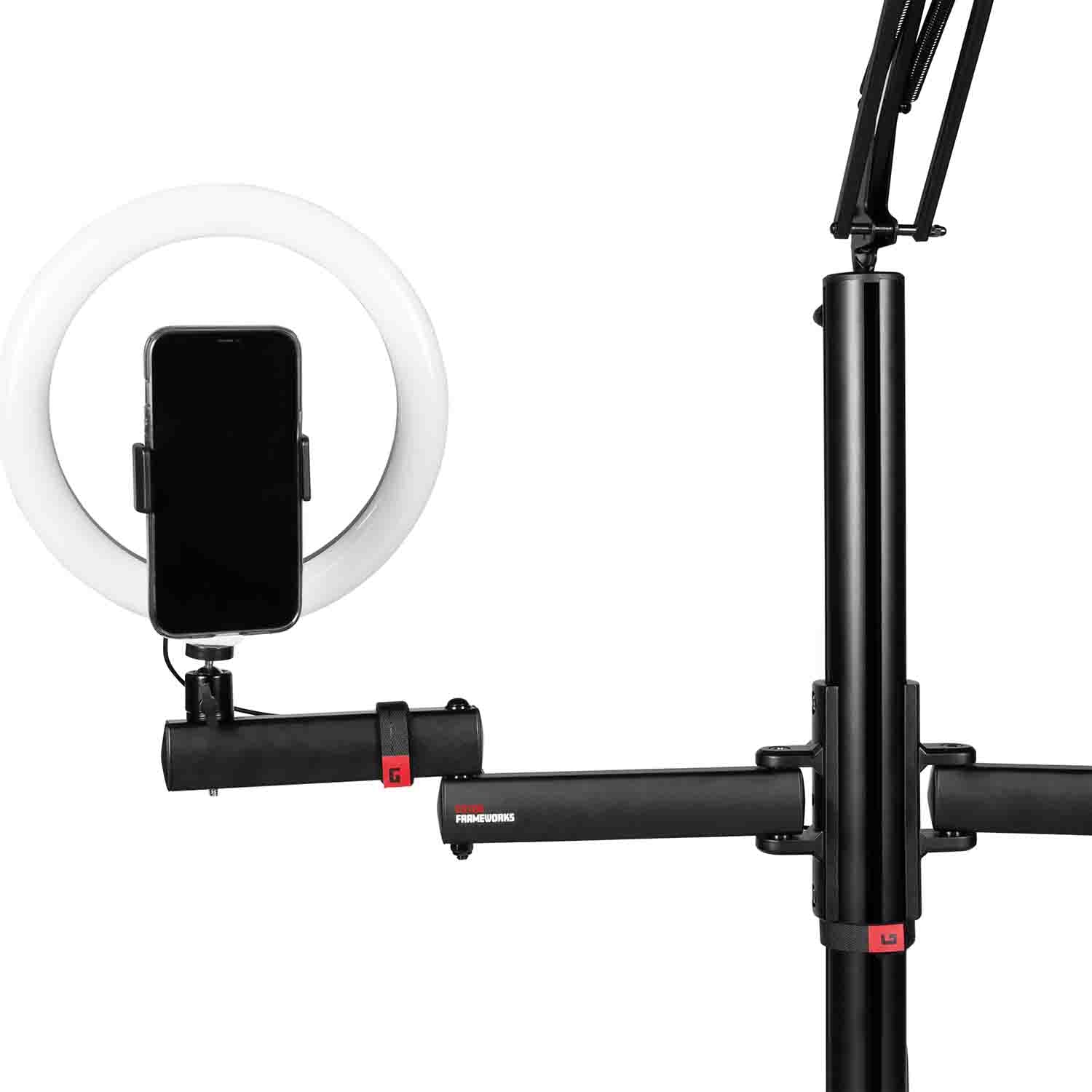 Gator GFW-ID-CREATORTREE Frameworks ID Series All in One Content Creator Tree with Light Microphone and Camera Attachments - Hollywood DJ