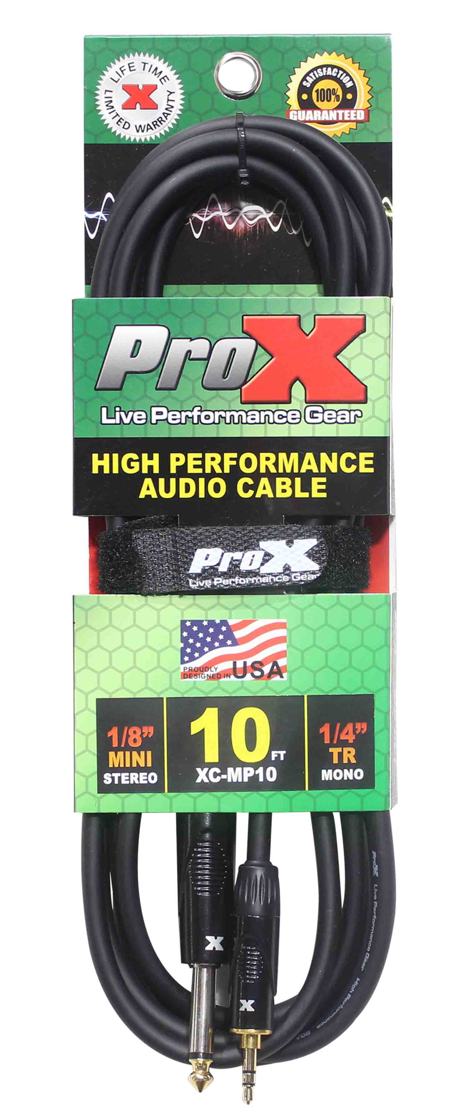 Prox XC-MP10 Unbalanced TRS-M Mini 1/8" to TS-M High Performance Audio Cable - 10 Feet - Hollywood DJ