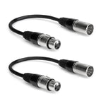 Hosa DMX-106 DMX512 Adaptor, XLR5M to XLR3F (6 Inch) - 2 Pack Hosa