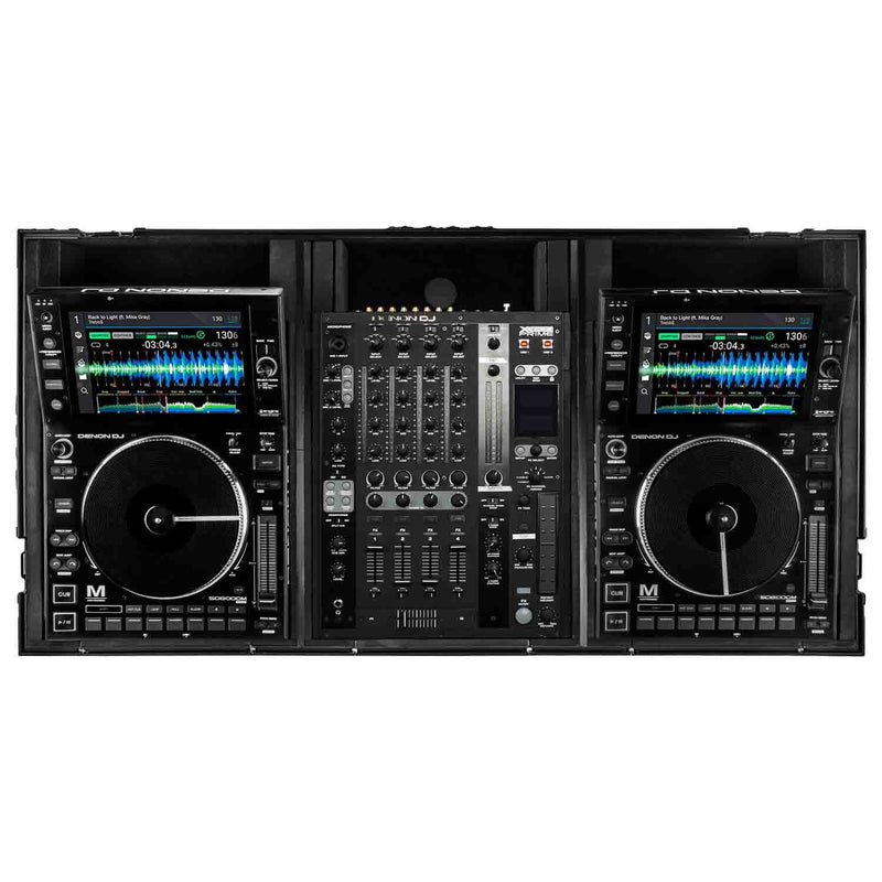 Odyssey FZ12CDJWXD2BL Coffin Flight Case For 12″ Format DJ Mixer and Two Large Format Media Players Odyssey