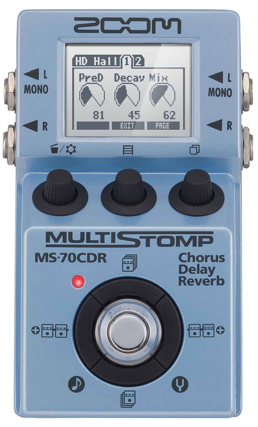 Zoom MS-70CDR MultiStomp Chorus Reverb Pedal With 86 Guitar And Bass Effects - Hollywood DJ