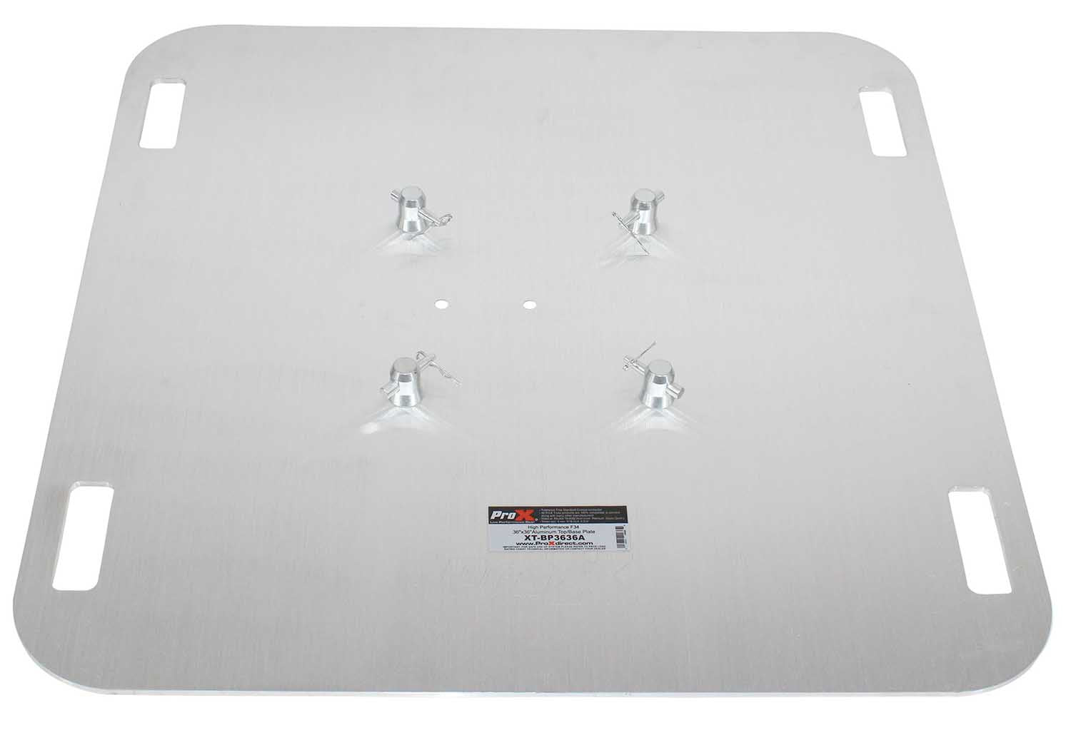 ProX XT-BP3636A Aluminum Base Plate for F34 Trussing with Conical Connectors - 36" x 36" x 5/16" - Hollywood DJ