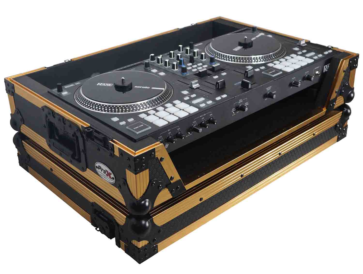 ProX XS-RANEONE W FGLD ATA Flight Style Road Case for RANE ONE DJ Controller with Wheels Limited Edition Gold - Hollywood DJ