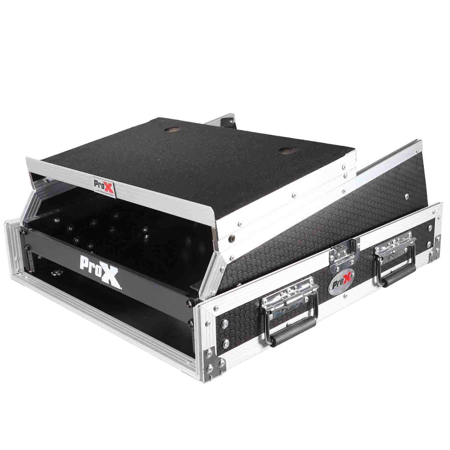 ProX T-2MRSS13ULT DJ Combo Flight Case For 13U Top Mixer-DJ and 2U Rack With Laptop Shelf ProX Cases