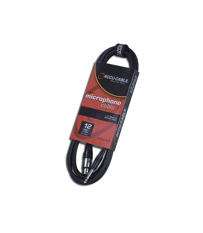 Accu-Cable AMC12, 1/4" Mono to XLR Mic Cable - 12 Ft by Accu Cable