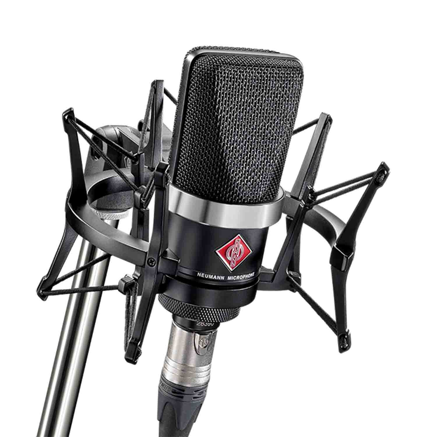 Neumann TLM 102 BK Studio Set Large-Diaphragm Cardioid Condenser Microphone with Shockmount (Black) - Hollywood DJ