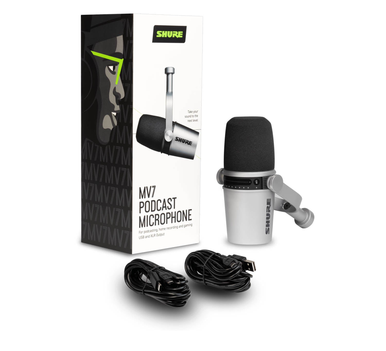 Shure Podcast Package with SRH440A Studio Headphones and MV7-S USB Podcast Microphone - Hollywood DJ