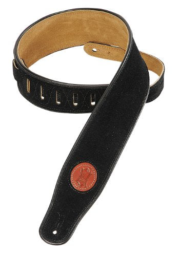 Levy's Leathers Suede Leather Guitar Strap,Black - Hollywood DJ