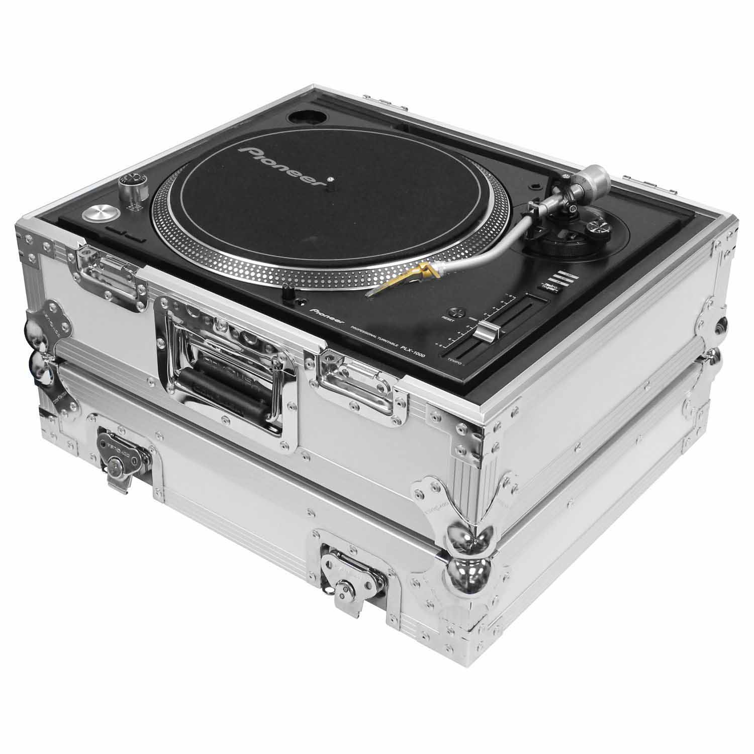 Odyssey FZ1200WT Universal White Turntable Flight Case - Hollywood DJ