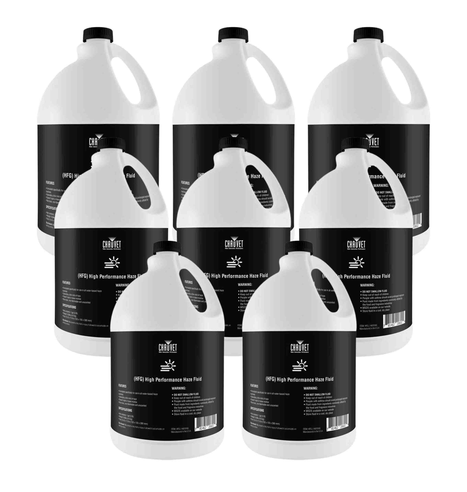 Chauvet DJ HFG High-Performance Haze Fluid Gallon - 8 Pack - Hollywood DJ
