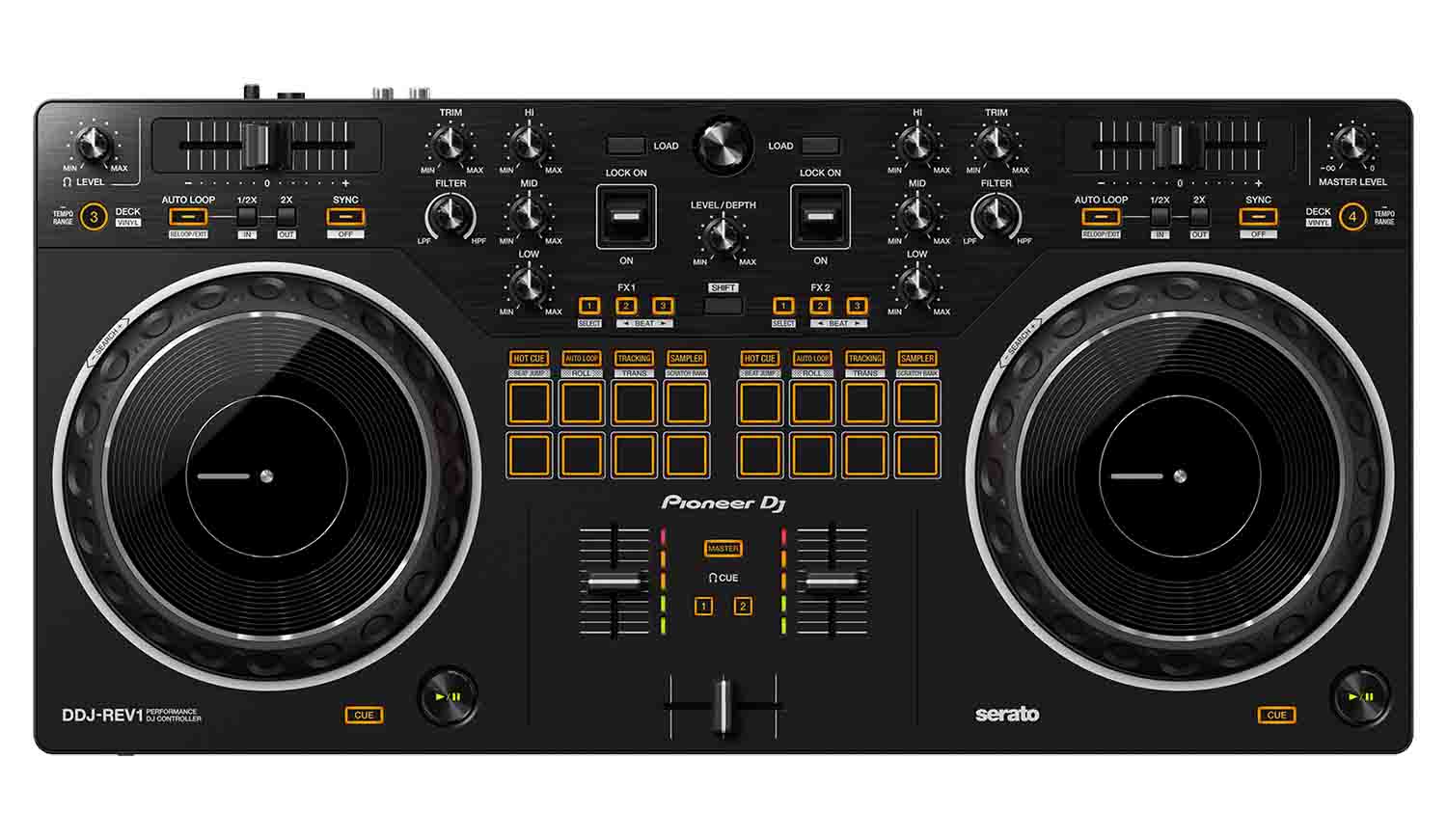 Open Box: Pioneer DJ DDJ-REV1 Scratch-Style 2-Channel DJ Controller for Serato DJ Lite - Black - Hollywood DJ