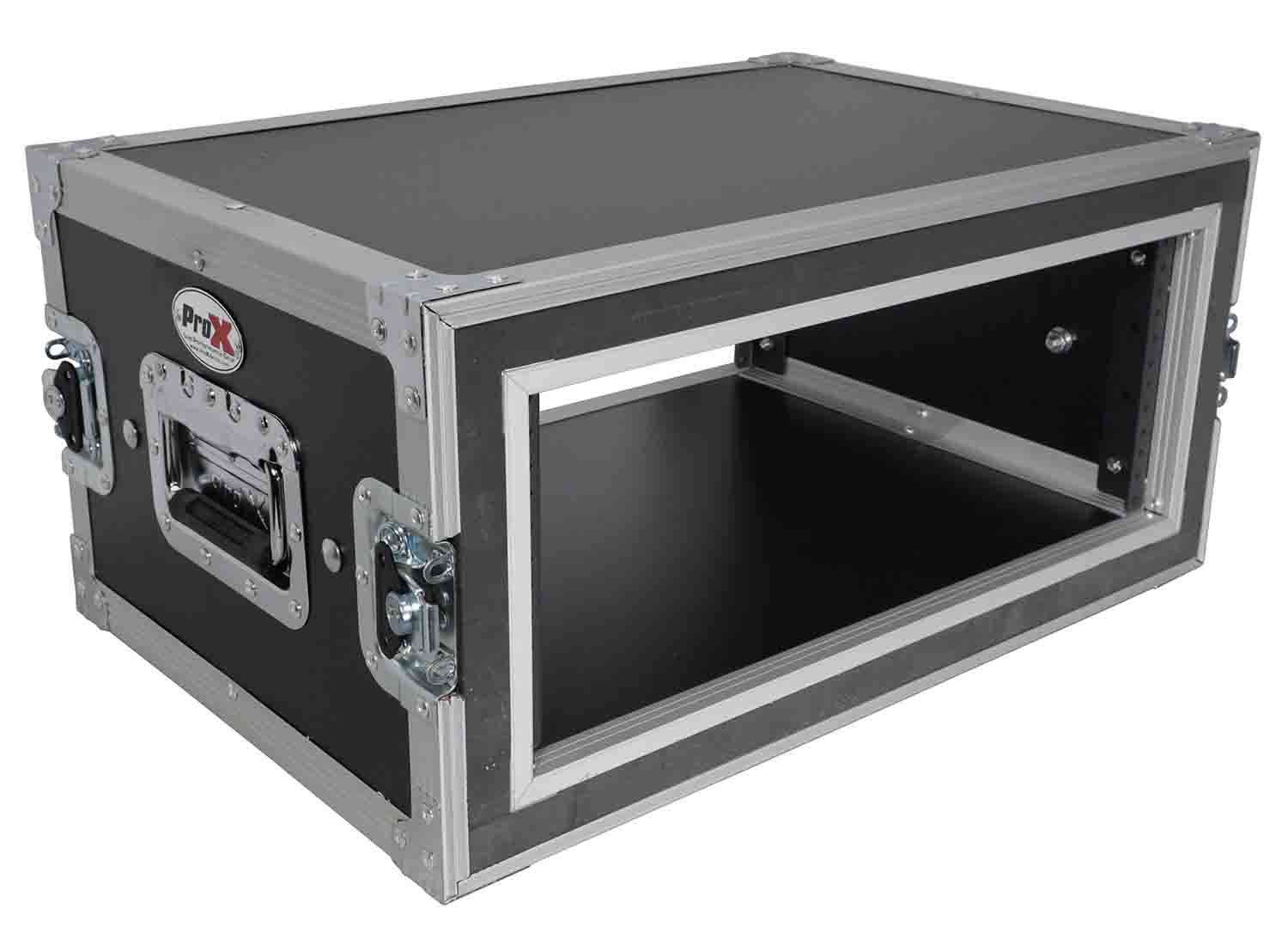 ProX T-4RSP14, 4U Vertical Shockproof Effects Rack 14" Depth Rail to Rail with Handles - Hollywood DJ