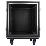 Odyssey FZS12W, 12U Shock Mount Rack Flight Case With Wheels - Hollywood DJ