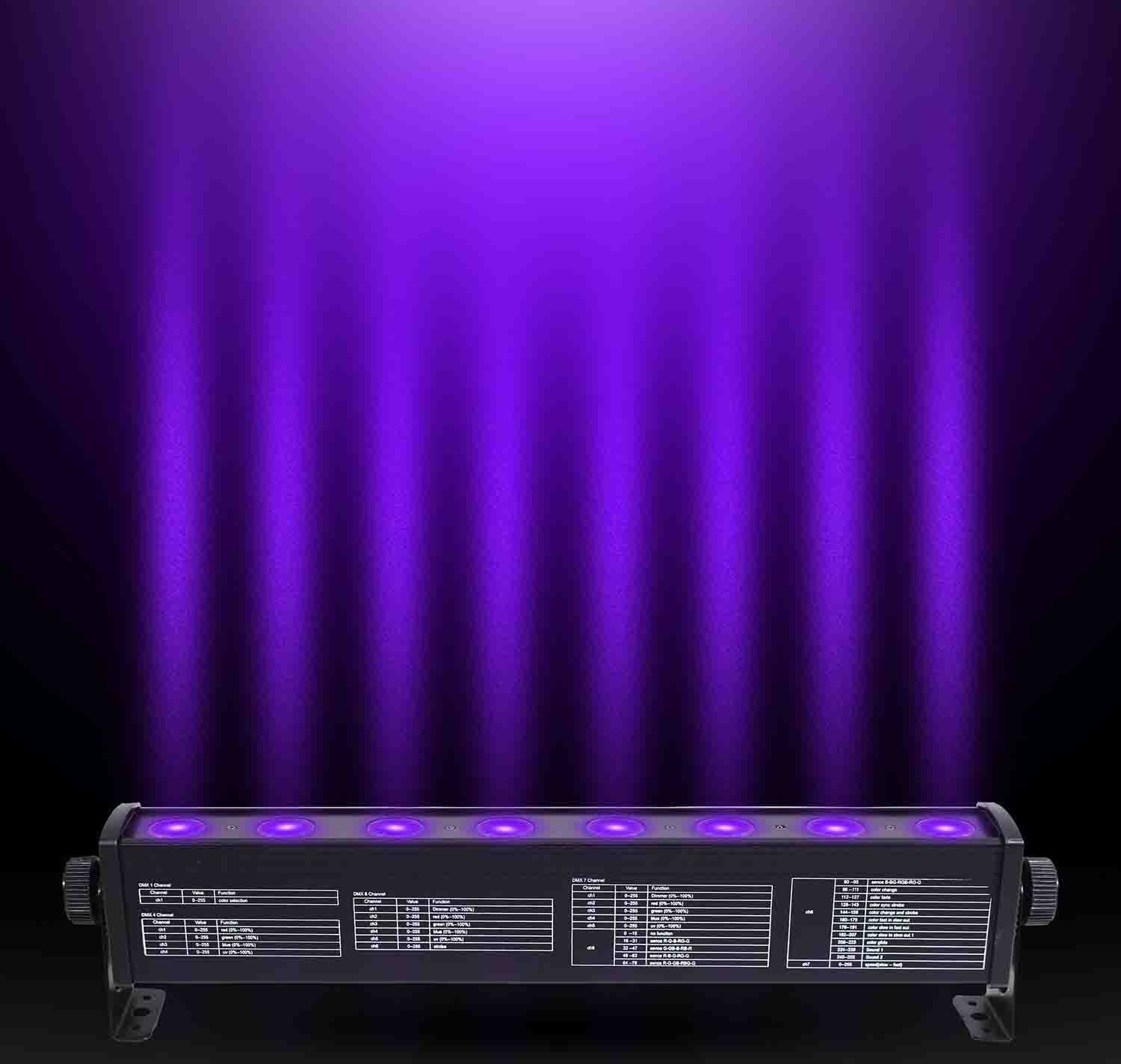 ProX X-BAR8RGBUV 8 32W High Power RGB-UV LED Wash Light - Hollywood DJ