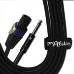 ProX XC-SQ25, 12 AWG SpeakOn to 1/4" TS High Performance Speaker Cable - 25 Feet - Hollywood DJ