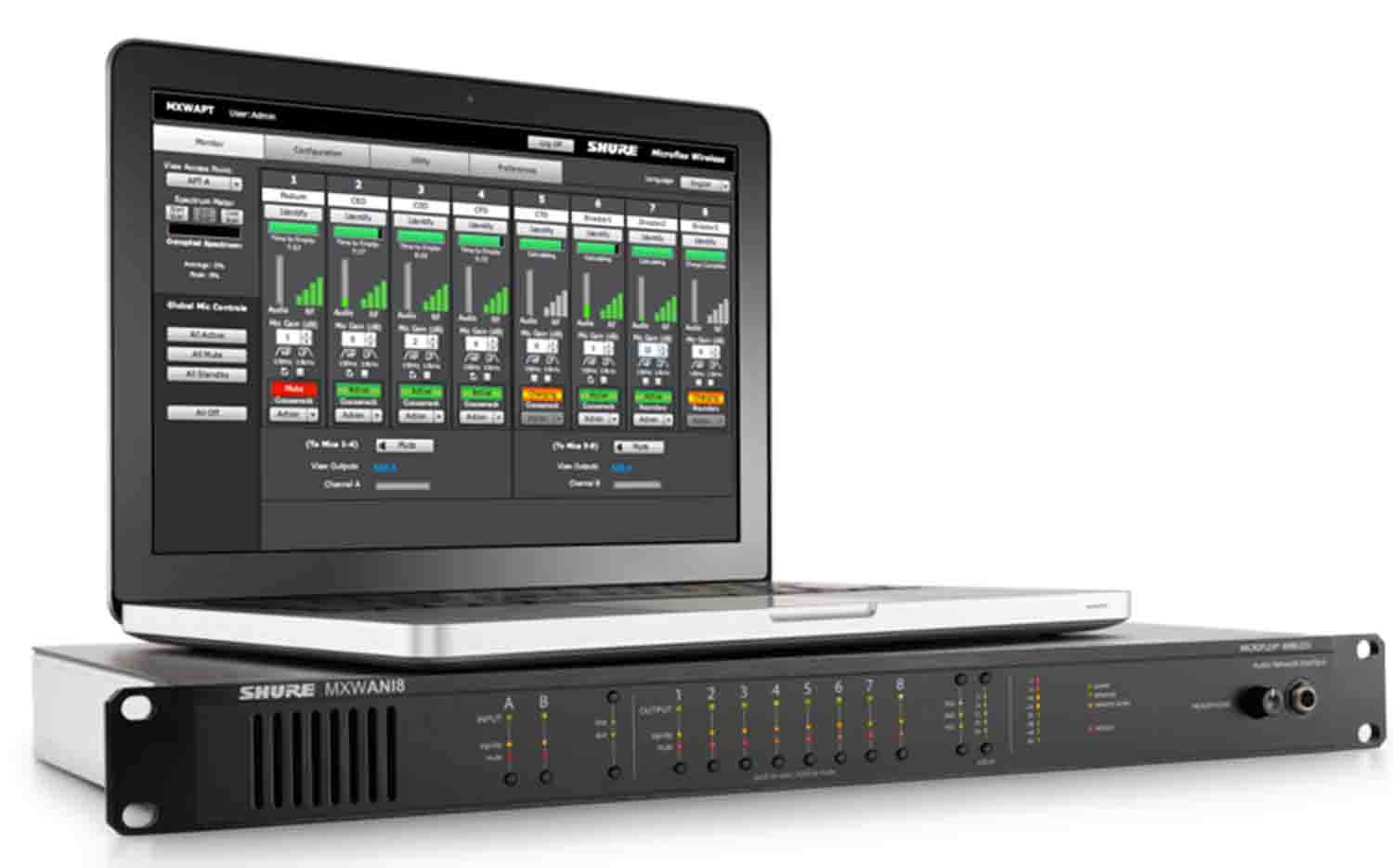 Shure MXWANI8, 8 Channel Audio Network Interface - Hollywood DJ