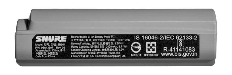 Shure SB904 Lithium-Ion Rechargeable Battery - Hollywood DJ