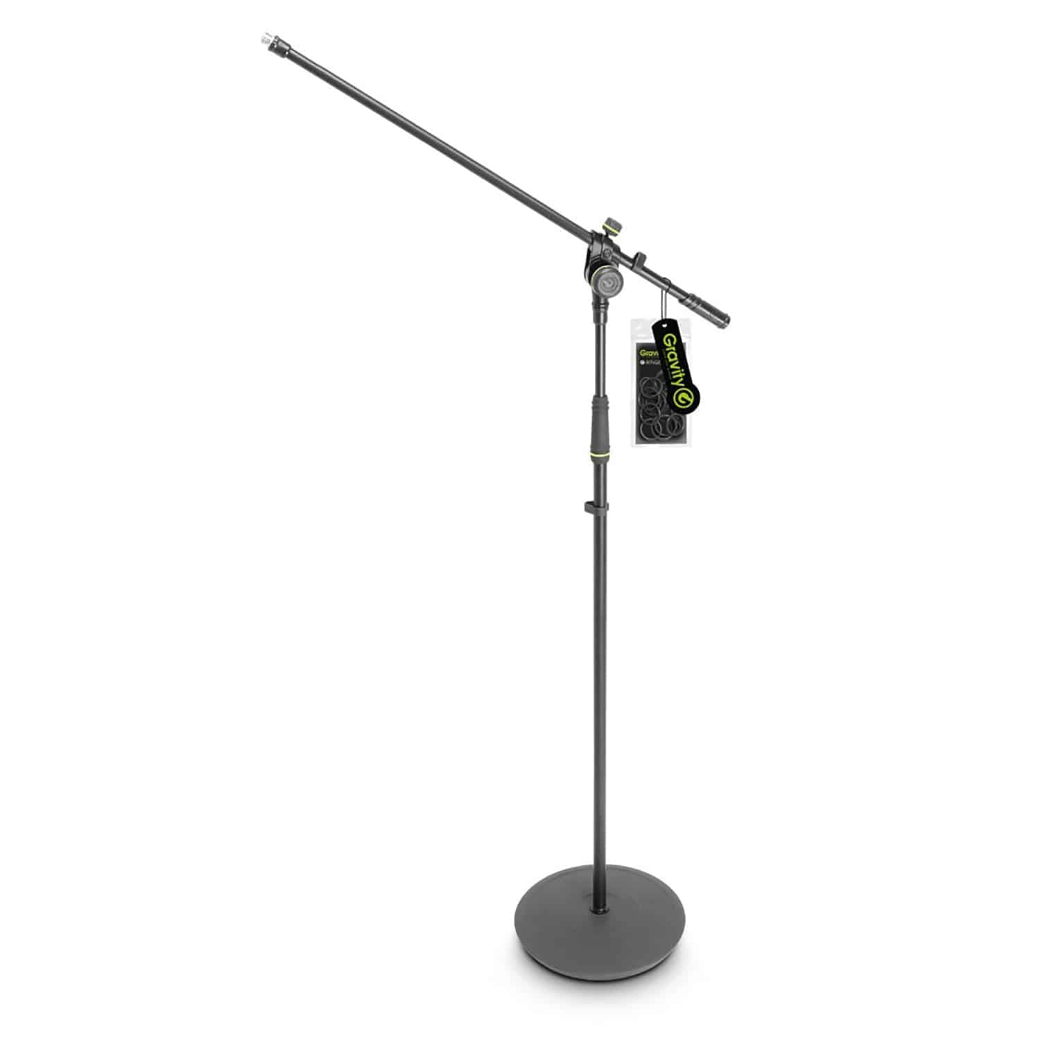 Gravity GMS2321B Microphone Stand With Round Base and 2-Point Adjustment Boom - Hollywood DJ