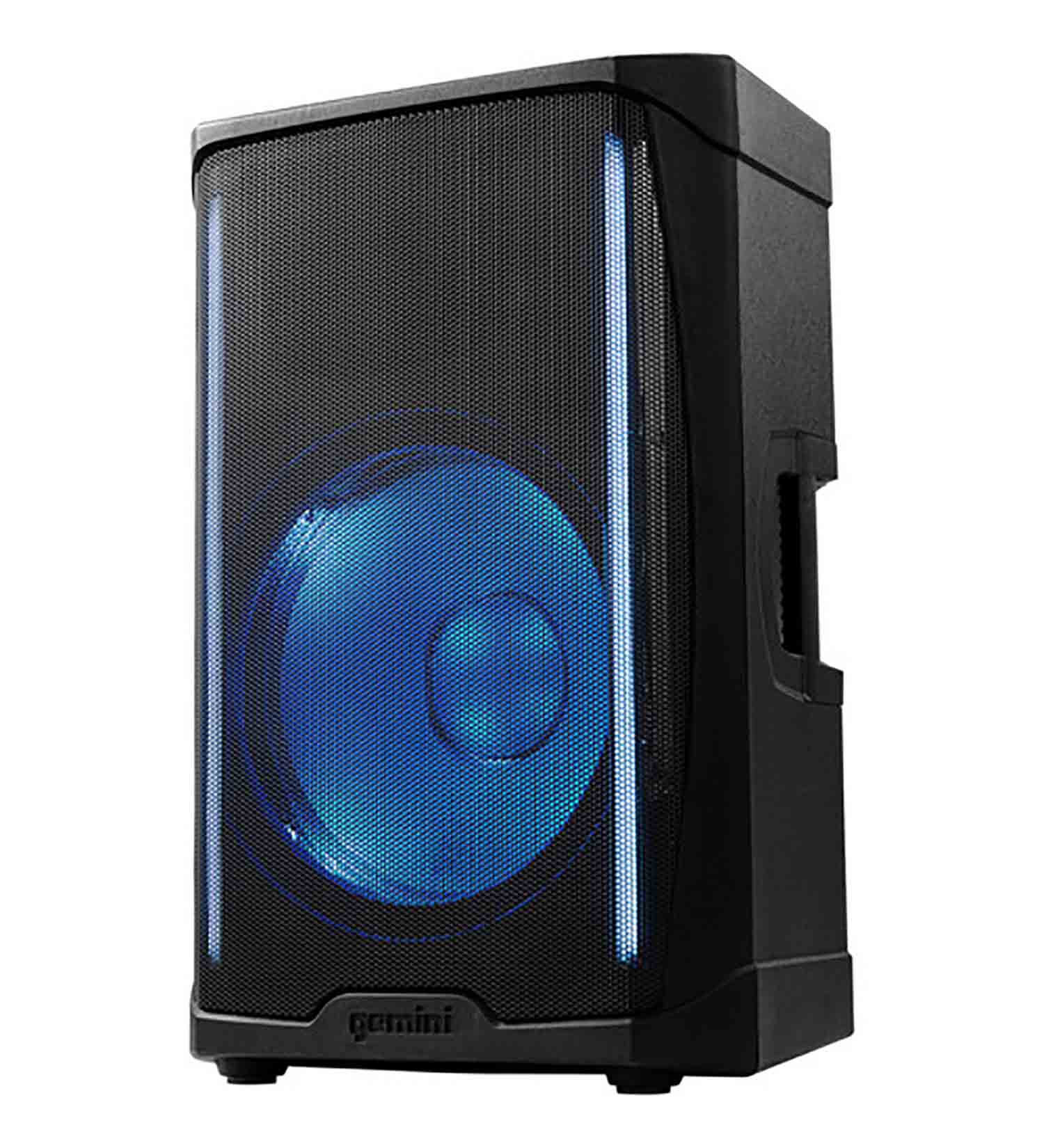 Gemini Sound GD-L115BT, 15-Inch Two Way Bluetooth PA Speaker with Lights - 1000W - Hollywood DJ