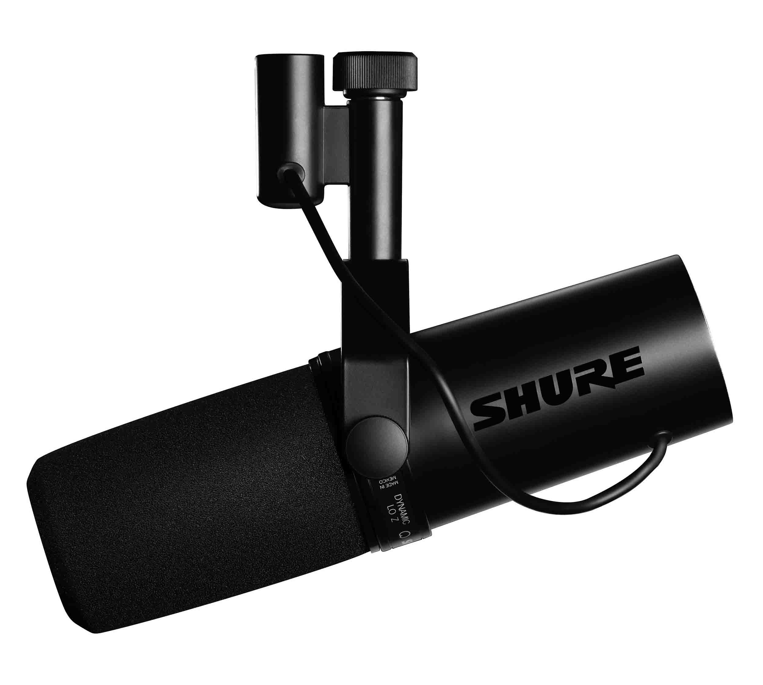 Shure Shure Deluxe Articulating Desktop Mic Boom Stand with Silver MV7  Microphone