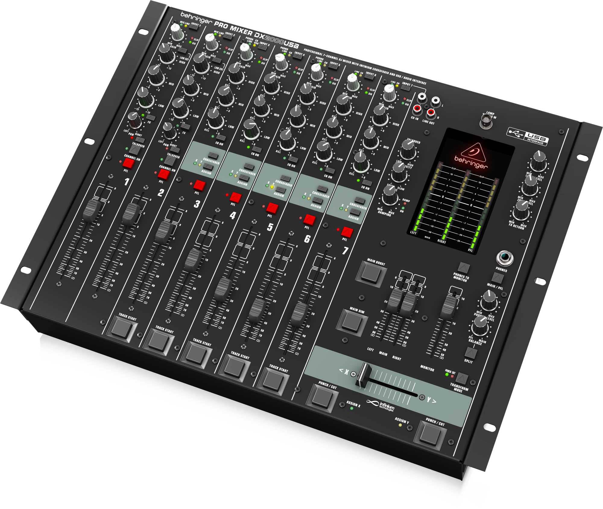 Behringer DX2000USB Professional 7 Channel DJ Mixer with USB/Audio Interface - Hollywood DJ