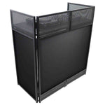 ProX XF-VISTA BL VISTA DJ Booth Facade Table Station with White/Black Scrim kit and Padded Travel Bag - Hollywood DJ