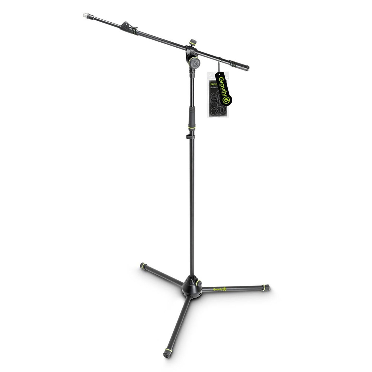 Gravity GMS4322B Microphone Stand With Folding Tripod Base and 2-Point Adjustment Telescoping Boom - Hollywood DJ