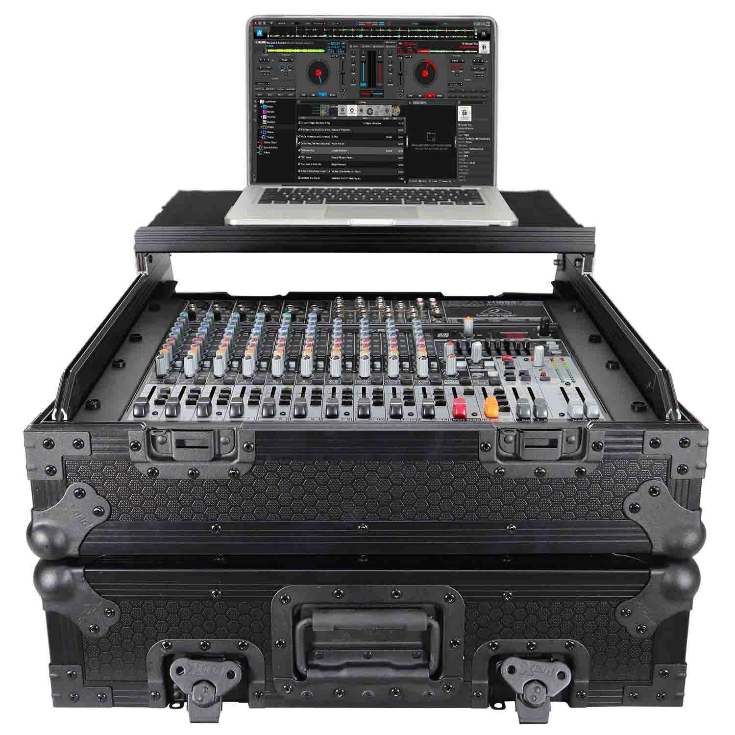 ProX XS-19MIXLTBL DJ Mixer Case, 10U Top Mount 19 Inch Slanted - Black on Black - Hollywood DJ