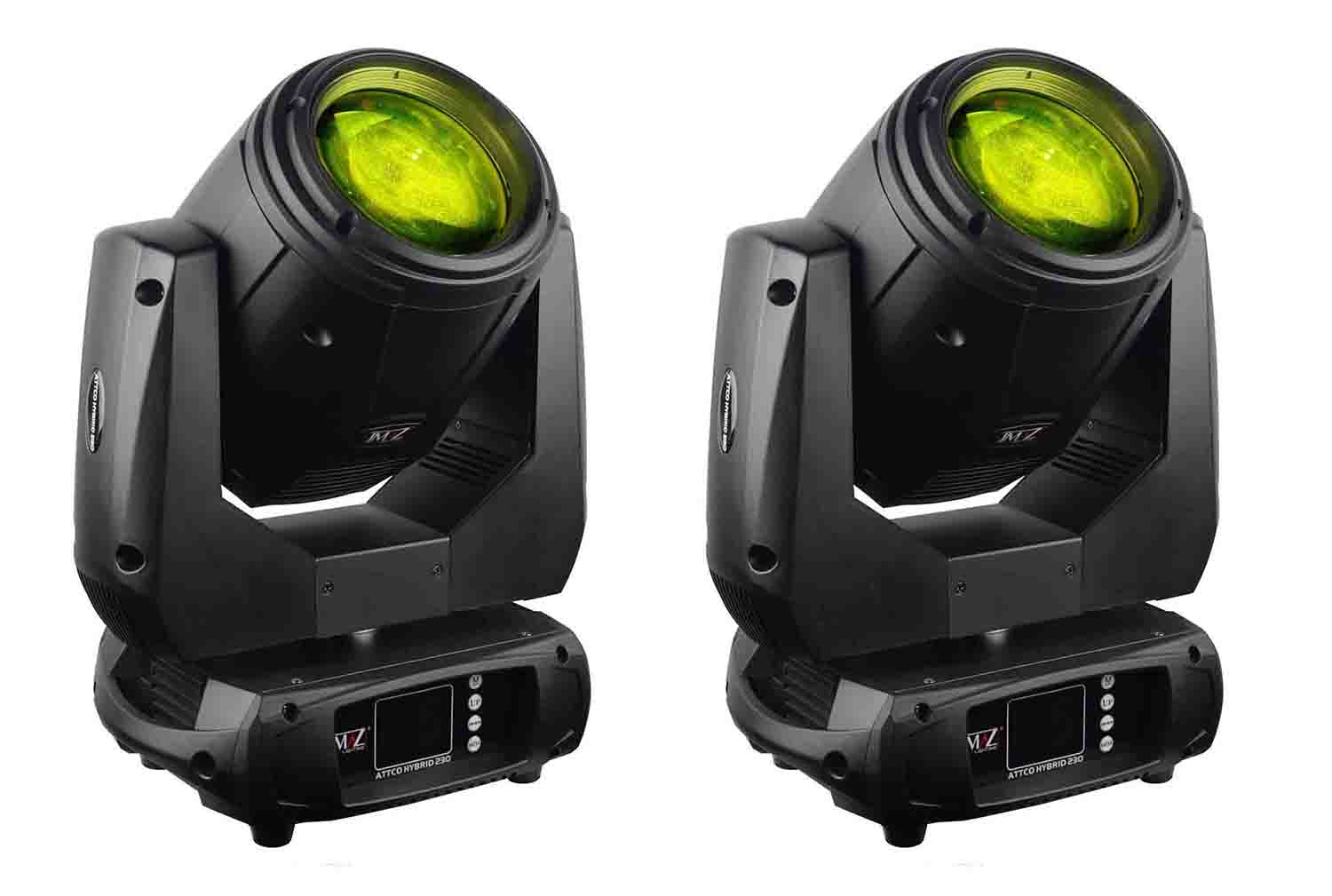 JMAZ JZ3013 Attco Beam 230 Moving Head Beam with 2 Pack Bundle, Dual Prism, Color and Wash Effect - Hollywood DJ