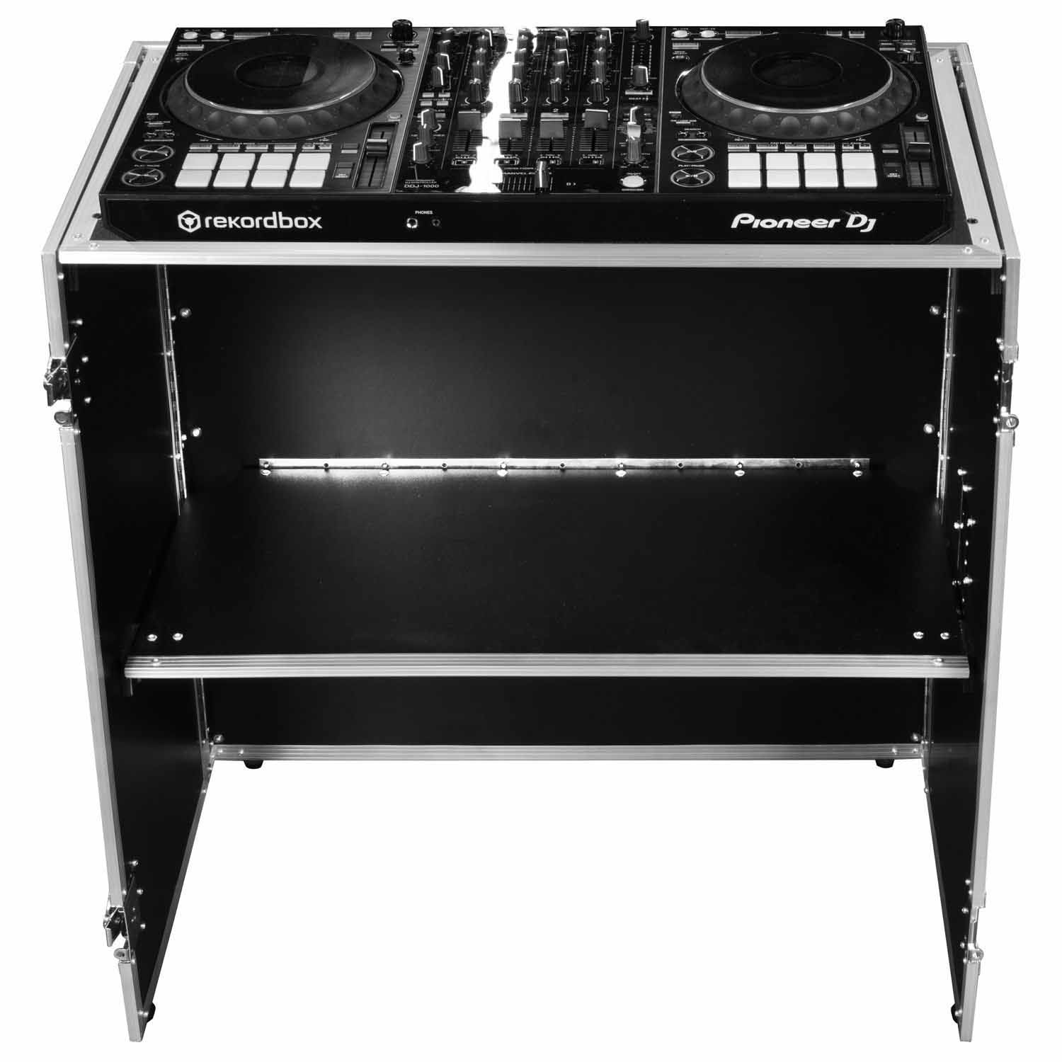 Odyssey FZF33362T 33″ Wide x 36″ Tall Two-Tier DJ Fold-out Stand - Hollywood DJ