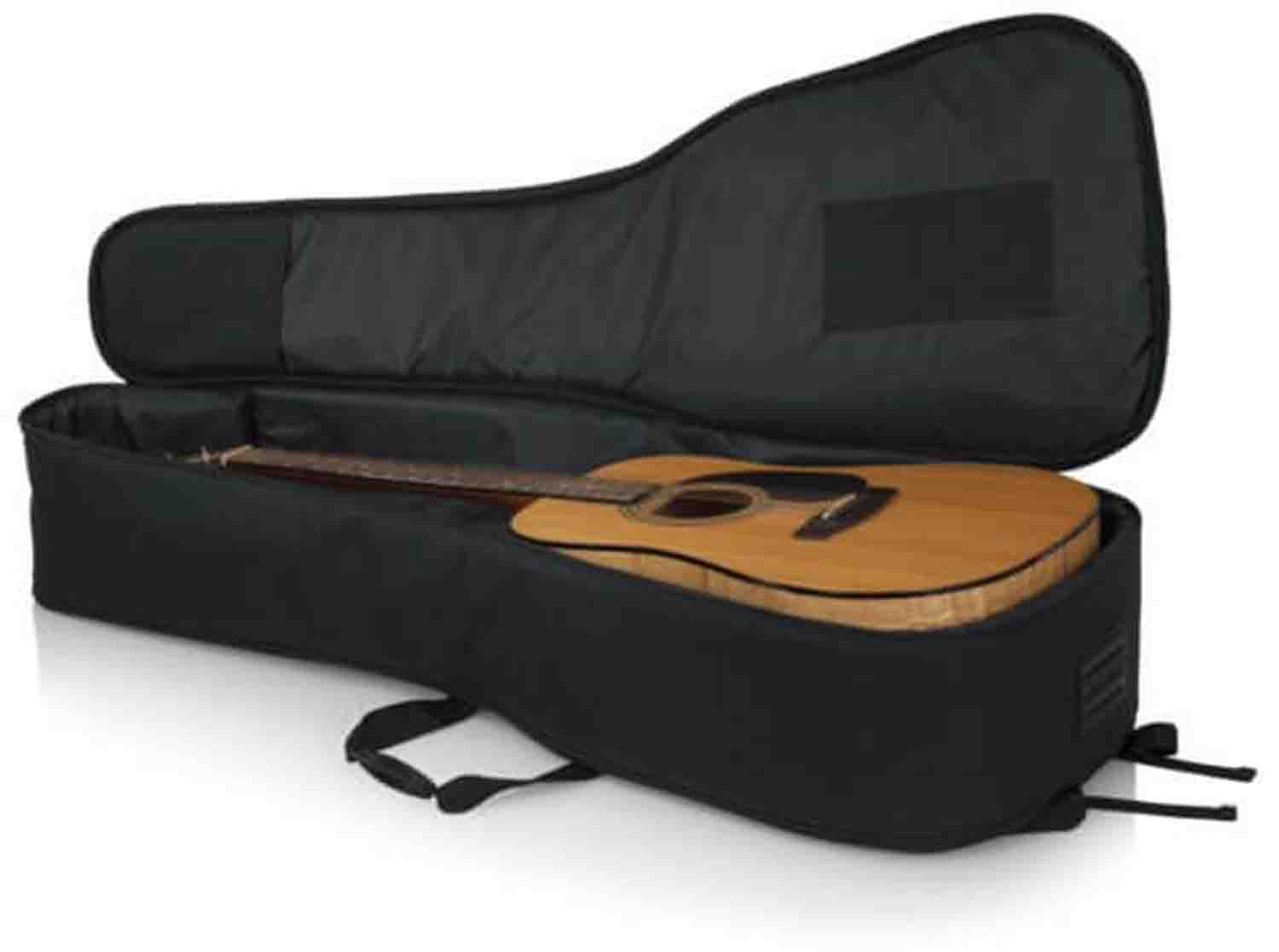 Gator Cases GB-4G-ACOUELECT Double Guitar Gig Bag for Acoustic and Electric Guitar with Adjustable Backpack Straps - Hollywood DJ