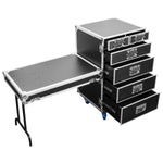 Odyssey FZWB6WDLX DJ Flight Case for Deluxe Six Drawer Workbox Tour with Casters and Side Table Odyssey