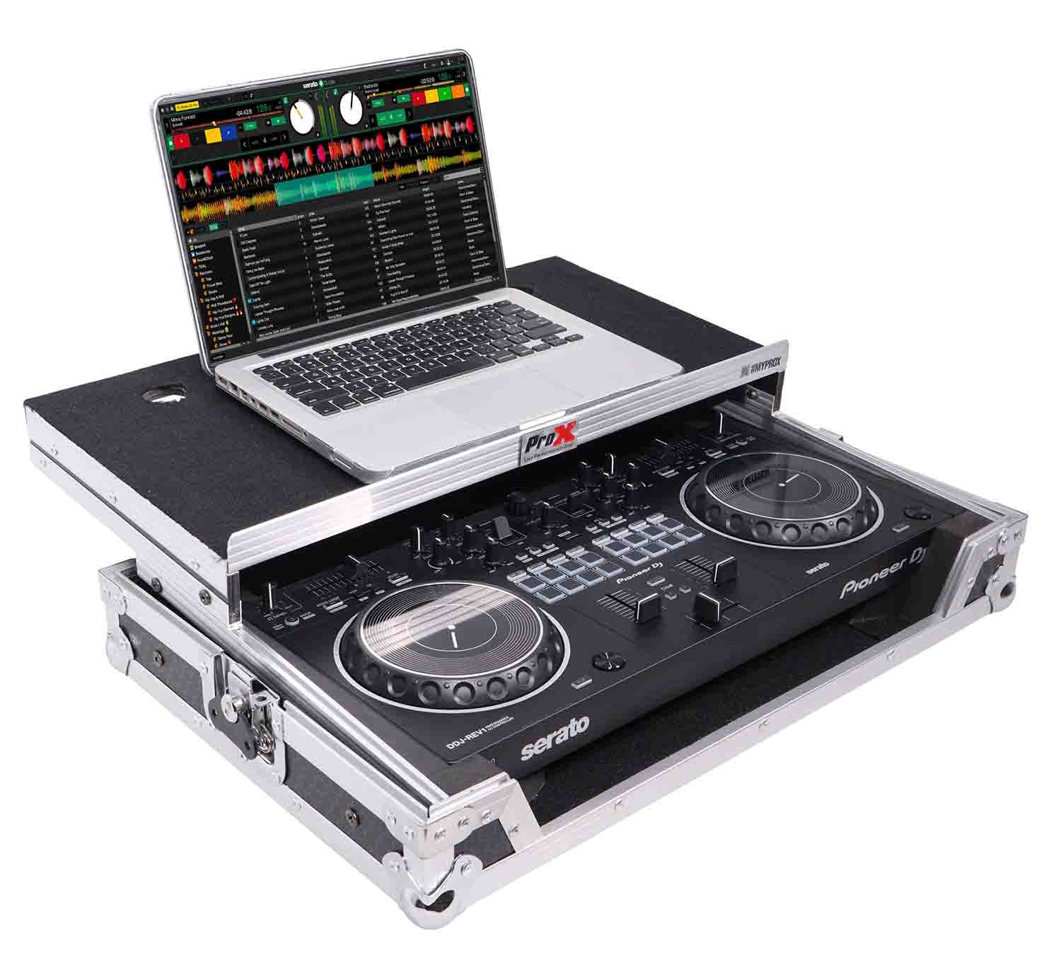 B-Stock: ProX X-DDJREV1LT Flight Case for Pioneer DDJ-REV1 Digital Controller with Sliding Laptop Shelf - Hollywood DJ