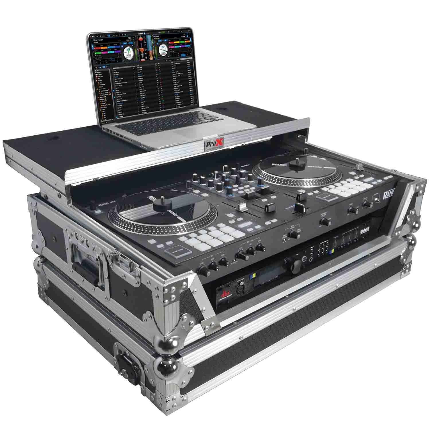 ProX XS-RANEONE WLT DJ Flight Case for RANE ONE DJ Controller with Sliding Laptop Shelf, 1U Rack, and Wheels - Hollywood DJ