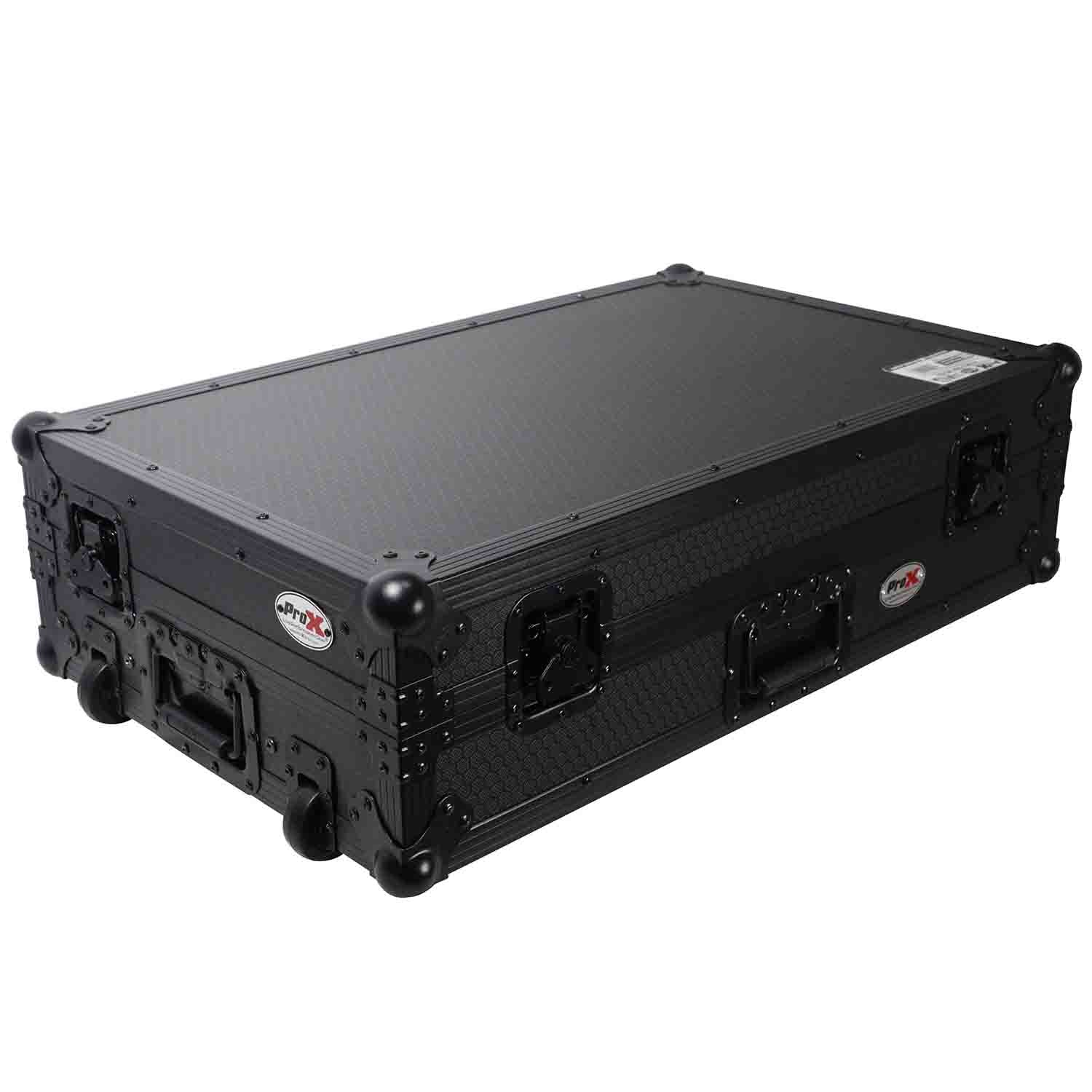 ProX XS-RANEONE WLTBL DJ Flight Case for RANE ONE DJ Controller with Sliding Laptop Shelf & Wheels - Black on Black - Hollywood DJ