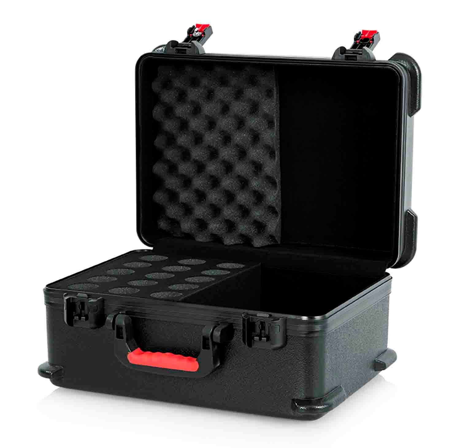Gator Cases GTSA-MIC15 DJ Case for 15 Wired Microphones with Foam - Hollywood DJ