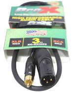 Prox XC-RXM03 Unbalanced RCA to XLR3-M High Performance Audio Cable - 3 Feet - Hollywood DJ