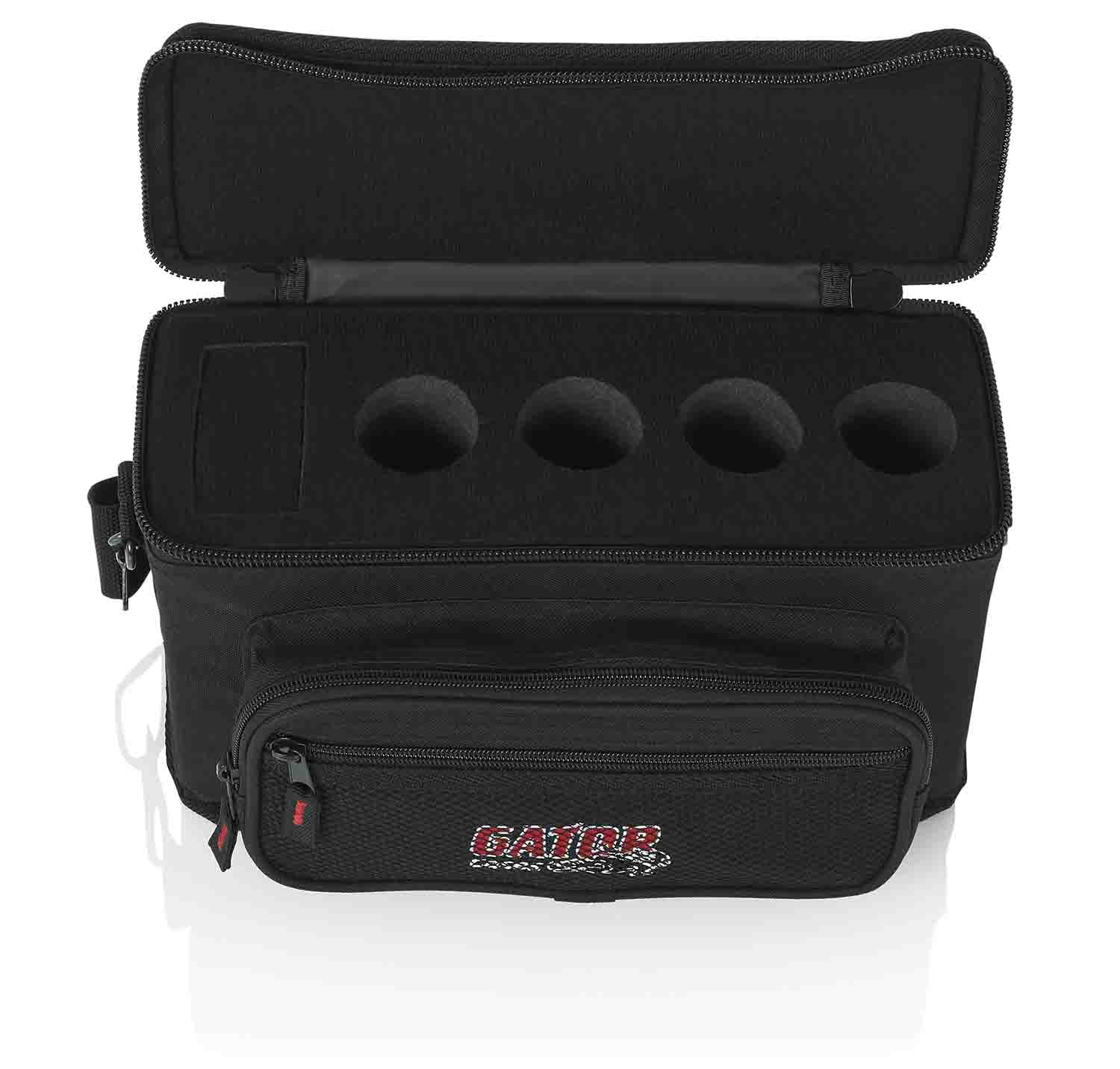 Gator Cases GM-4 DJ Bag for 4 Microphones with Exterior Pockets for Cables - Hollywood DJ