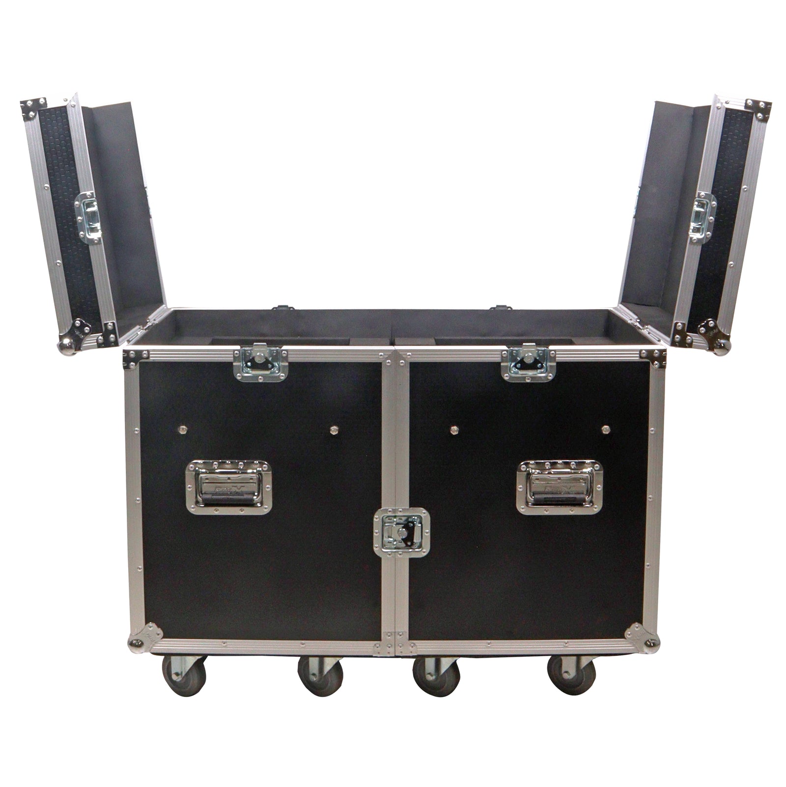ProX XS-MH275X2W, ATA Flight Style Road Case for (2) Moving Head Lighting Fixtures with (6) 4-inch Casters by ProX