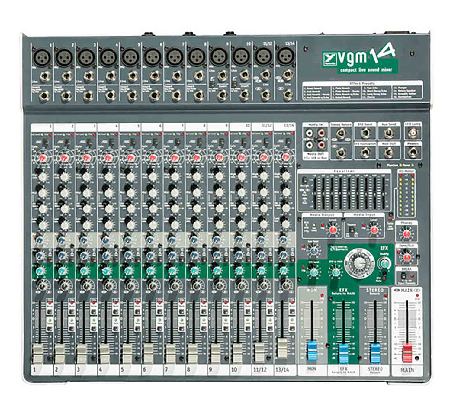 Yorkville Sound VGM14, Stereo Mixer with USB - Hollywood DJ