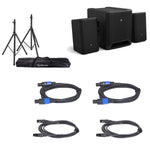 LD Systems DAVE 12 G4X, Powered PA System DJ Package with Odyssey Stands and Cables - Hollywood DJ