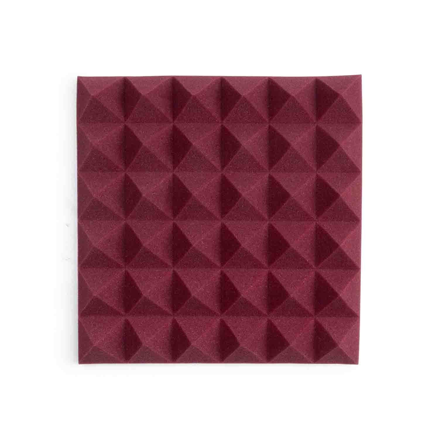 Gator Frameworks GFW-ACPNL1212PBDY-8PK, Burgundy 12x12" Acoustic Pyramid Panel - 8 Pack - Hollywood DJ