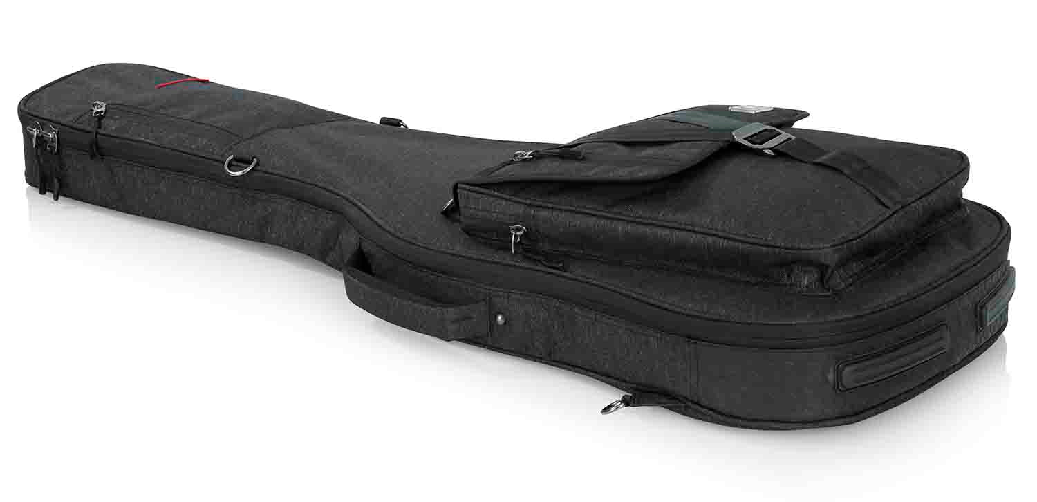 Gator Cases GT-ELECTRIC-BLK Transit Series Electric Guitar Gig Bag with Charcoal Black Exterior - Hollywood DJ