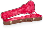 Gator Cases GW-LP-BROWN Deluxe Wood Case for Single-Cutaway Guitars - Vintage Brown Exterior - Hollywood DJ