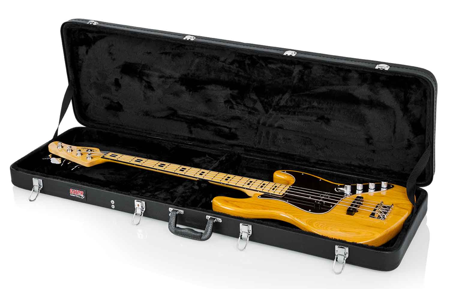 Gator Cases GWE-BASS Hard-Shell Wood Case for Bass Guitars - Black - Hollywood DJ