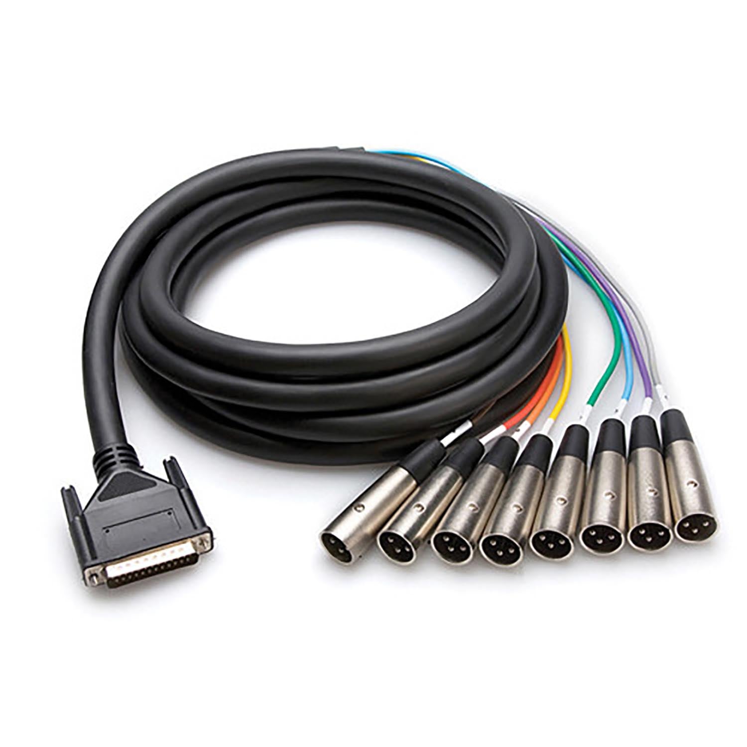 Hosa DTM803 Male DB-25 to 8-Channel Male 3-Pin XLR Snake Cable - 3 m - Hollywood DJ