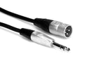 Hosa HSX-001.5 Pro Balanced Interconnect Cable, REAN 1/4 in TRS to XLR3M – 1.5 Feet - Hollywood DJ